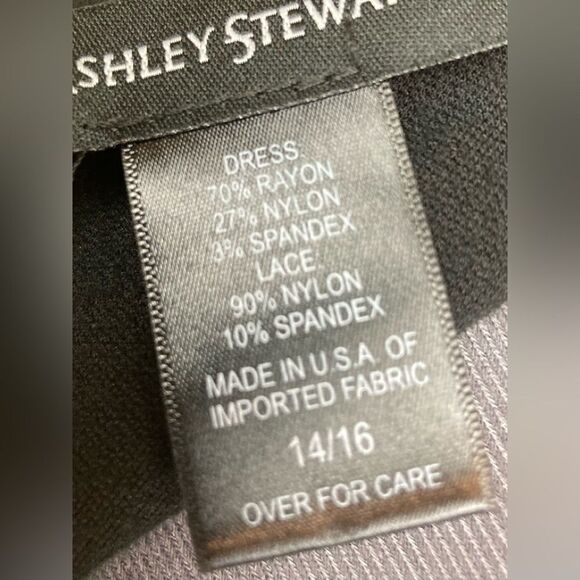 Ashley Stewart body con black lace panels  Bodycon curve hugging LBD stretchy - Picture 7 of 8